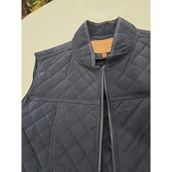 Outback Trading CO. Women’s Microsuede Quilted Equestrian Vest,szXL,Navy Blu,NWT - Picture 2 of 11